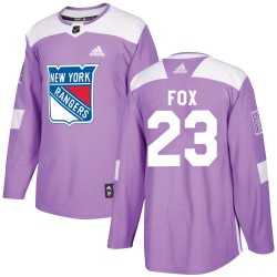 Adam Fox New York Rangers Men's Adidas Authentic Purple Fights Cancer Practice Jersey