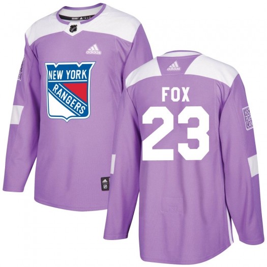 Adam Fox New York Rangers Youth Adidas Authentic Purple Fights Cancer Practice Jersey