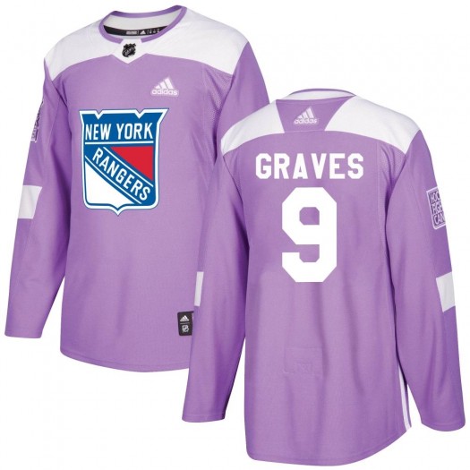 Adam Graves New York Rangers Men's Adidas Authentic Purple Fights Cancer Practice Jersey
