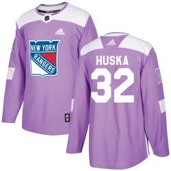 Adam Huska New York Rangers Men's Adidas Authentic Purple Fights Cancer Practice Jersey