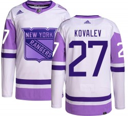 Alex Kovalev New York Rangers Youth Adidas Authentic Hockey Fights Cancer Jersey
