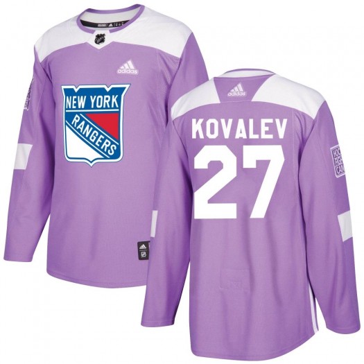 Alex Kovalev New York Rangers Youth Adidas Authentic Purple Fights Cancer Practice Jersey