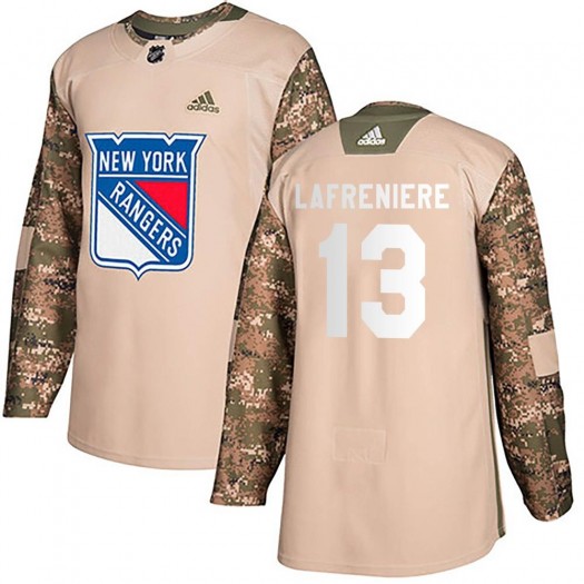 Alexis Lafreniere New York Rangers Youth Adidas Authentic Camo Veterans Day Practice Jersey