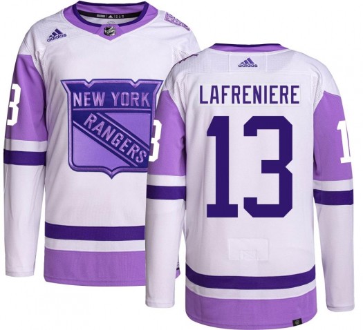 Alexis Lafreniere New York Rangers Youth Adidas Authentic Hockey Fights Cancer Jersey