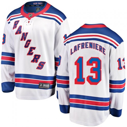 Alexis Lafreniere New York Rangers Youth Fanatics Branded White Breakaway Away Jersey
