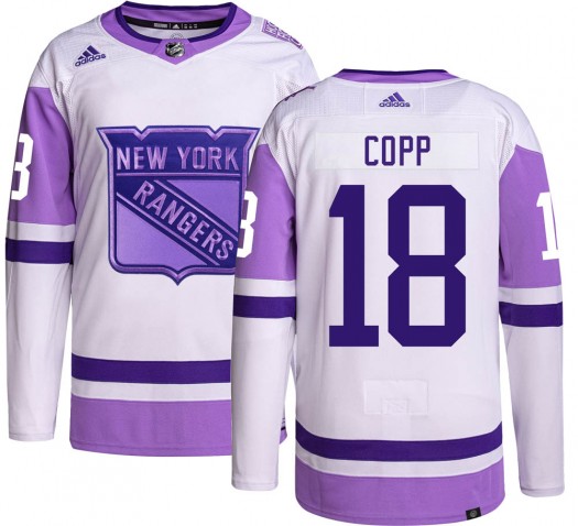 Andrew Copp New York Rangers Youth Adidas Authentic Hockey Fights Cancer Jersey