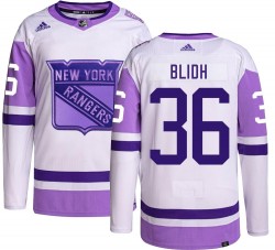 Anton Blidh New York Rangers Men's Adidas Authentic Hockey Fights Cancer Jersey