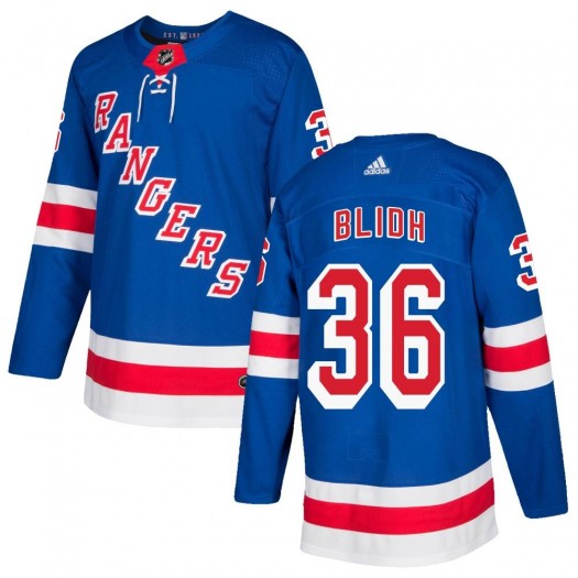 Anton Blidh New York Rangers Men's Adidas Authentic Royal Blue Home Jersey