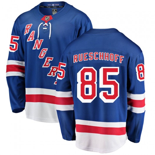 Austin Rueschhoff New York Rangers Men's Fanatics Branded Blue Breakaway Home Jersey