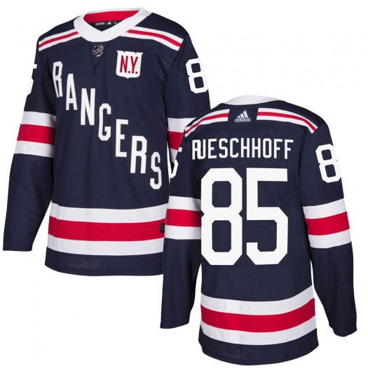 Austin Rueschhoff New York Rangers Youth Adidas Authentic Navy Blue 2018 Winter Classic Home Jersey