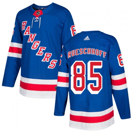 Austin Rueschhoff New York Rangers Youth Adidas Authentic Royal Blue Home Jersey