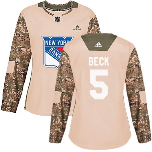 Barry Beck New York Rangers Women's Adidas Authentic Camo Veterans Day Practice Jersey