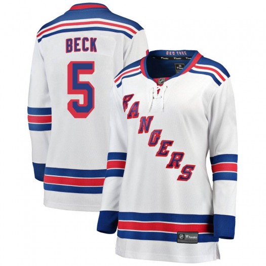 Barry Beck New York Rangers Women's Fanatics Branded White Breakaway Away Jersey