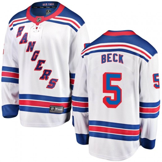 Barry Beck New York Rangers Youth Fanatics Branded White Breakaway Away Jersey