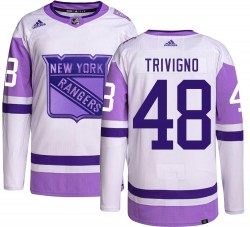 Bobby Trivigno New York Rangers Men's Adidas Authentic Hockey Fights Cancer Jersey