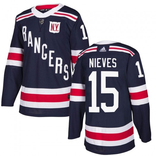 Boo Nieves New York Rangers Men's Adidas Authentic Navy Blue 2018 Winter Classic Home Jersey