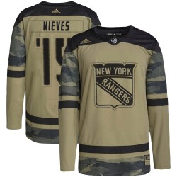Boo Nieves New York Rangers Youth Adidas Authentic Camo Military Appreciation Practice Jersey