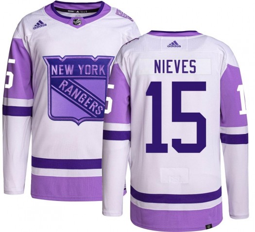 Boo Nieves New York Rangers Youth Adidas Authentic Hockey Fights Cancer Jersey