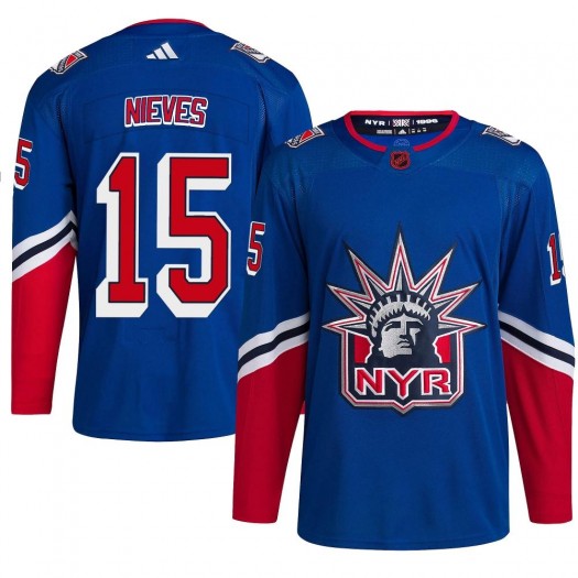 Boo Nieves New York Rangers Youth Adidas Authentic Royal Reverse Retro 2.0 Jersey