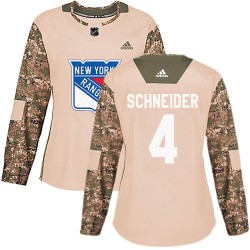 Braden Schneider New York Rangers Women's Adidas Authentic Camo Veterans Day Practice Jersey