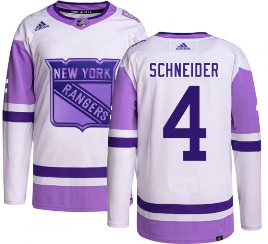 Braden Schneider New York Rangers Youth Adidas Authentic Hockey Fights Cancer Jersey