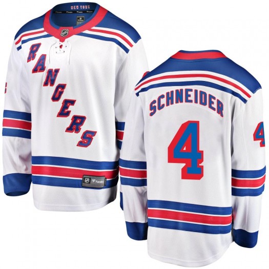 Braden Schneider New York Rangers Youth Fanatics Branded White Breakaway Away Jersey