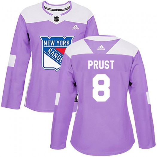Brandon Prust New York Rangers Women's Adidas Authentic Purple Fights Cancer Practice Jersey