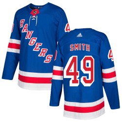 C.J. Smith New York Rangers Youth Adidas Authentic Royal Blue Home Jersey