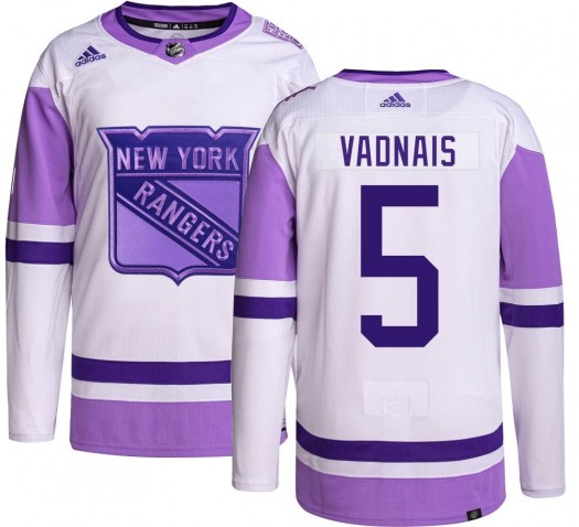 Carol Vadnais New York Rangers Men's Adidas Authentic Hockey Fights Cancer Jersey