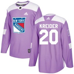 Chris Kreider New York Rangers Men's Adidas Authentic Purple Fights Cancer Practice Jersey
