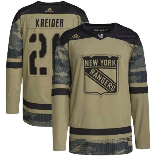Chris Kreider New York Rangers Youth Adidas Authentic Camo Military Appreciation Practice Jersey