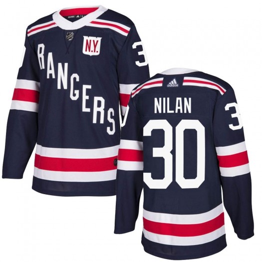Chris Nilan New York Rangers Men's Adidas Authentic Navy Blue 2018 Winter Classic Home Jersey