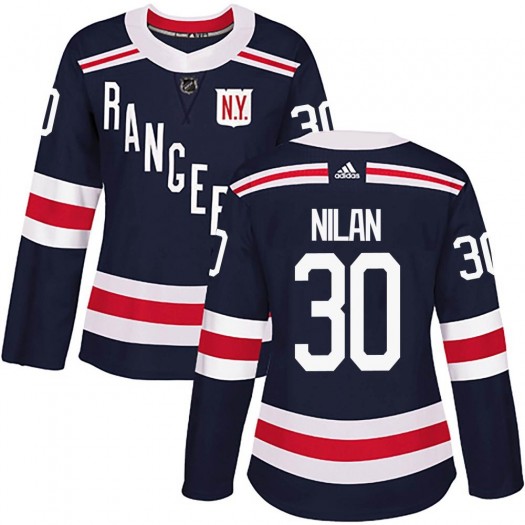 Chris Nilan New York Rangers Women's Adidas Authentic Navy Blue 2018 Winter Classic Home Jersey