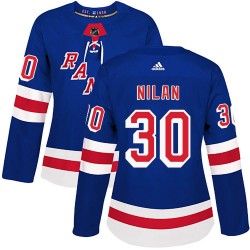 Chris Nilan New York Rangers Women's Adidas Authentic Royal Blue Home Jersey