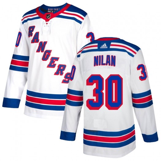 Chris Nilan New York Rangers Youth Adidas Authentic White Jersey
