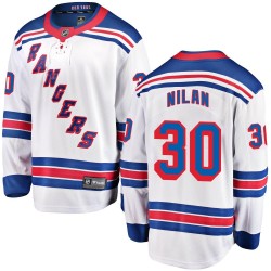 Chris Nilan New York Rangers Youth Fanatics Branded White Breakaway Away Jersey