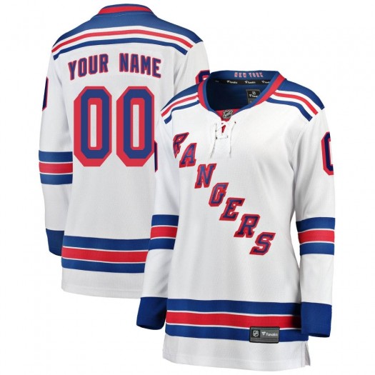 Custom New York Rangers Women's Fanatics Branded White Breakaway Away Jersey