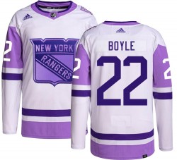 Dan Boyle New York Rangers Youth Adidas Authentic Hockey Fights Cancer Jersey