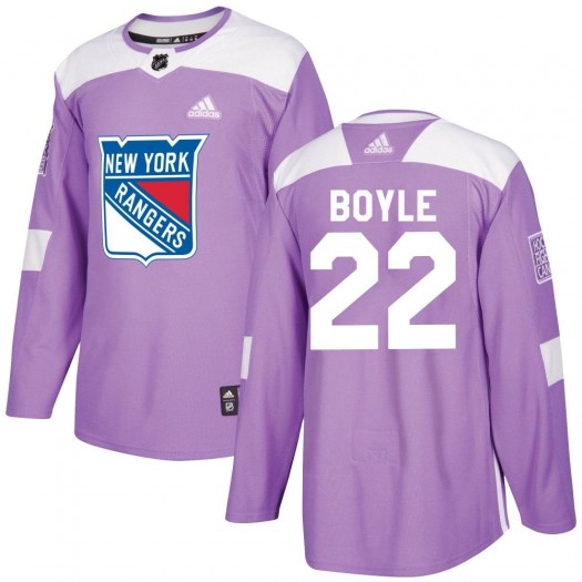 Dan Boyle New York Rangers Youth Adidas Authentic Purple Fights Cancer Practice Jersey