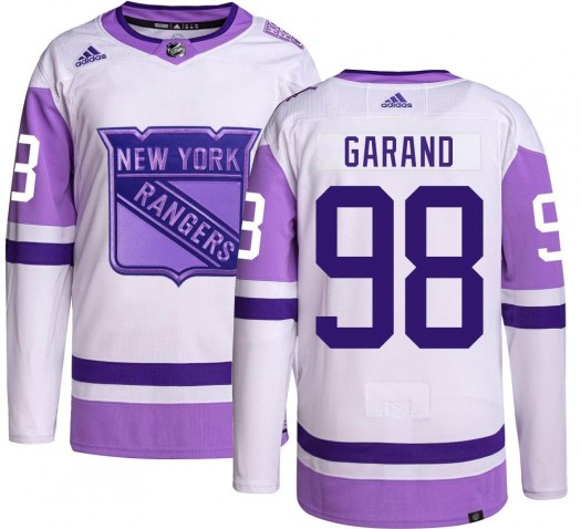 Dylan Garand New York Rangers Men's Adidas Authentic Hockey Fights Cancer Jersey