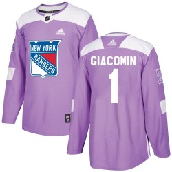 Eddie Giacomin New York Rangers Men's Adidas Authentic Purple Fights Cancer Practice Jersey