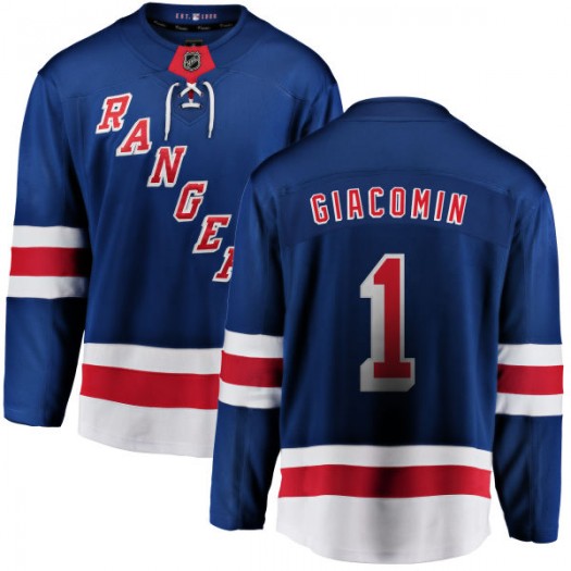 Eddie Giacomin New York Rangers Men's Fanatics Branded Blue Home Breakaway Jersey