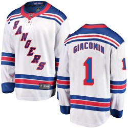 Eddie Giacomin New York Rangers Men's Fanatics Branded White Breakaway Away Jersey