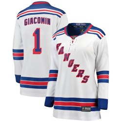 Eddie Giacomin New York Rangers Women's Fanatics Branded White Breakaway Away Jersey