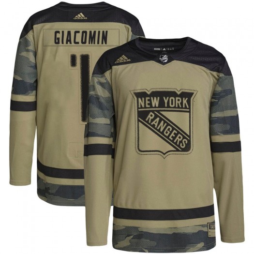 Eddie Giacomin New York Rangers Youth Adidas Authentic Camo Military Appreciation Practice Jersey