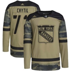 Filip Chytil New York Rangers Men's Adidas Authentic Camo Military Appreciation Practice Jersey