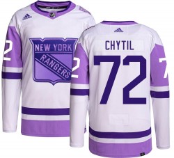 Filip Chytil New York Rangers Men's Adidas Authentic Hockey Fights Cancer Jersey