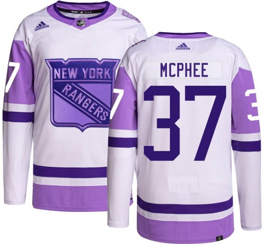 George Mcphee New York Rangers Men's Adidas Authentic Hockey Fights Cancer Jersey
