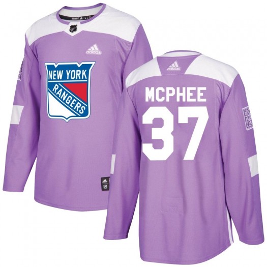 George Mcphee New York Rangers Men's Adidas Authentic Purple Fights Cancer Practice Jersey