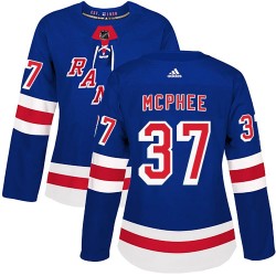George Mcphee New York Rangers Women's Adidas Authentic Royal Blue Home Jersey